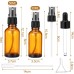 Litimkat Pack of 5 Brown Glass Spray Bottles, 2 x 50 ml, 3 x 30 ml Spray Bottles with Fine Mist, Small Perfume Atomiser with Filling Tool and Sticker, Reusable Atomiser Spray Bottle