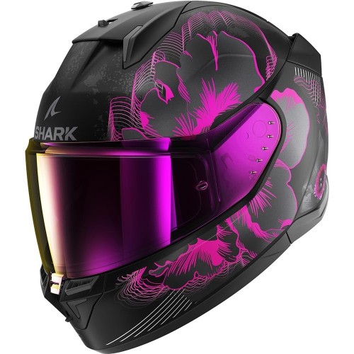 SHARK, Integral Motorcycle Helmet D-SKWAL 3 Mayfer Matt Black/Pink KVA, XS