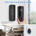 SHARKPOP Wireless Doorbell Camera, WiFi Video Doorbell with Free Bell Game, Surveillance Indoor/Outdoor Human Detection, 2-Way Audio, Night Vision, Cloud Storage, Battery Operated