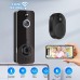 SHARKPOP Wireless Doorbell Camera, WiFi Video Doorbell with Free Bell Game, Surveillance Indoor/Outdoor Human Detection, 2-Way Audio, Night Vision, Cloud Storage, Battery Operated