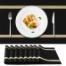 PullinTimes Set of 8 place mats, washable PVC, heat resistant, non-slip place mats, table mats, 30 x 45 cm place mats for kitchen (black)