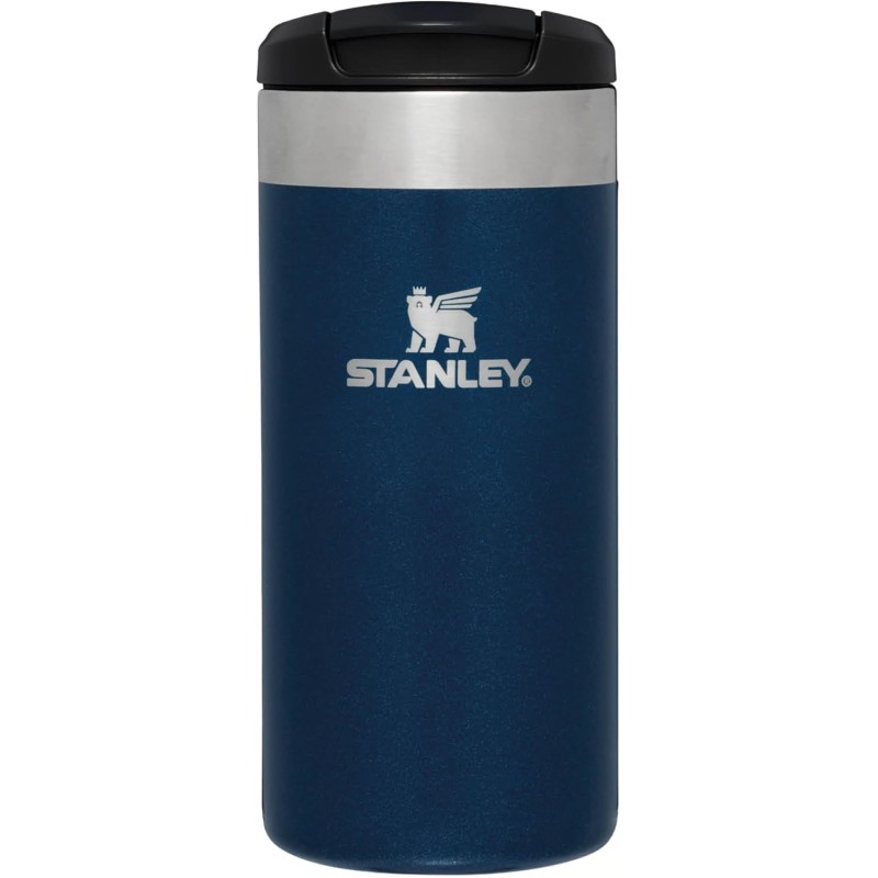 Stanley Aerolight Transit Thermal Mug, 0.35 L, Keeps Hot for 4 Hours, Dishwasher Safe, Coffee Mug To Go, Leak-Proof, Compatible with Standard Car Drink Holders, Thermos Flask, Blue