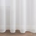 EMEMA Set of 2 Sheer Voile Curtains with Ruffle Tape, Transparent Voile, Polyester, Transparent, Living Room, Airy Decorative Curtain for Bedroom, 140 x 137 cm (W x H), White