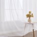 EMEMA Set of 2 Sheer Voile Curtains with Ruffle Tape, Transparent Voile, Polyester, Transparent, Living Room, Airy Decorative Curtain for Bedroom, 140 x 137 cm (W x H), White