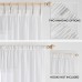 EMEMA Set of 2 Sheer Voile Curtains with Ruffle Tape, Transparent Voile, Polyester, Transparent, Living Room, Airy Decorative Curtain for Bedroom, 140 x 137 cm (W x H), White