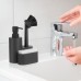 CAUTIOUS Soap Dispenser Black Washing Up Liquid Dispenser Kitchen Sink Organiser with Brush and Washing Sponge Soap Dispenser Sink