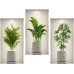 Fyihoxi Pack of 3 Wall Stickers Plants, 3D Wall Stickers with Green Plants, 45 x 23 cm, 3D Effect Wall Sticker Plants for Kitchen, Bedroom, Office, Wall Decoration