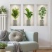 Fyihoxi Pack of 3 Wall Stickers Plants, 3D Wall Stickers with Green Plants, 45 x 23 cm, 3D Effect Wall Sticker Plants for Kitchen, Bedroom, Office, Wall Decoration