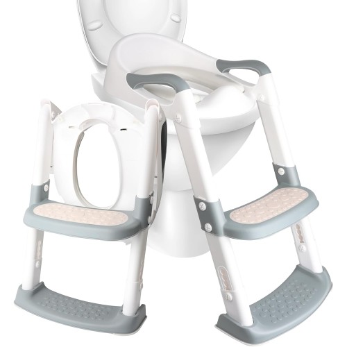 talifoca Children's Toilet Seat Toilet Trainer with Stairs, Upgraded Children's Toilet for Boys and Girls, 2-in-1 Children's Toilet Seat with Stairs, Splash and Non-Slip Running Board