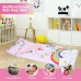 Children's Sleeping Bag Double Zip Soft Warm Foldable Children's Sleeping Bag with Removable Cushion for Girls Boys Easy Clean Sleeping Bag for Outdoor Indoor Camping 150 x 60 cm