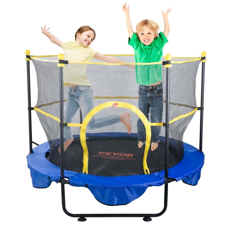 VEVOR Trampoline Garden Trampoline 1180 x 1524 x 1524 mm, Trampoline with Safety Net 70 kg Weight Load Capacity Fitness Trampoline, Children's Trampoline Toddler Trampoline Blue