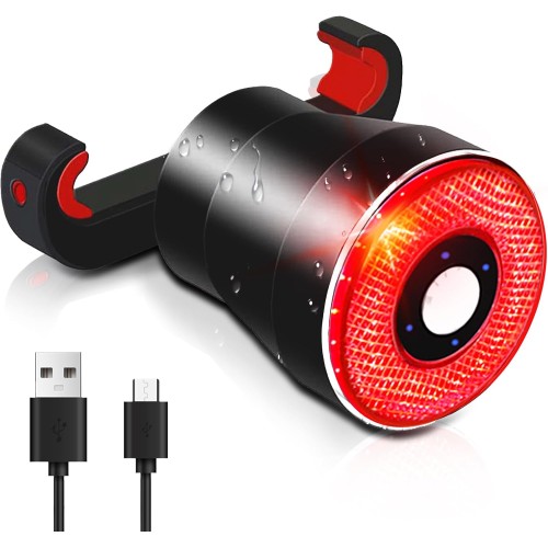 EBUYFIRE Rear Running Light, USB Rechargeable & Waterproof Rear Light, 5-6 Lighting Modes for Road and Mountain Bike