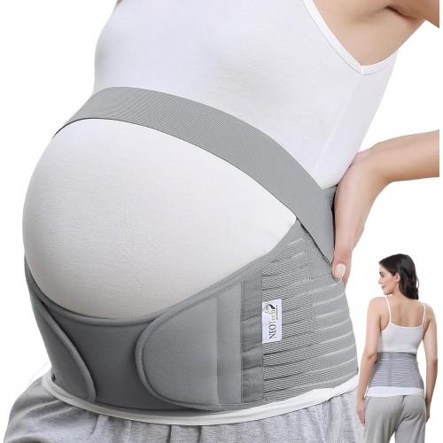 NEOtech Care - Pregnancy Belly Belt - Supports Waist, Back & Belly - Pregnancy Belt (Grey, M)