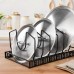 GRÄWE Stainless Steel Pot Lid Holder, Lid Holder for Drawers, Pot Lids, Cutting Boards, Plates, Pans with Adjustable Compartments, Lid Storage, Black