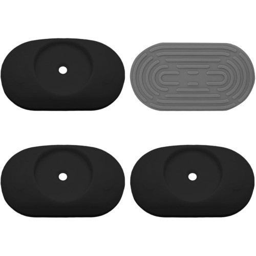 4 Piece Stair Door Protector Wall Mat, Child Safety Door Accessories, Door Wall Protection, Pressure Mounted Baby Gate Accessories, Suitable for Wide Stair Doors, Guardrails, (Black)