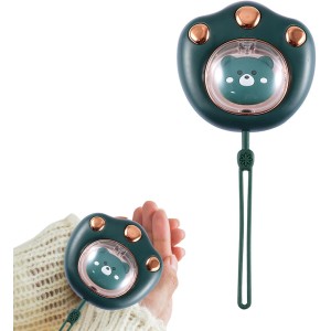 USB Hand Warmer Hand Warmer Electric Hand Warmer Power Bank Pocket Warmer Electric Rechargeable 2 Temperatures Adjustable Reusable Women Children Green