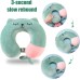 Apricitie Children's Neck Pillow, Adult Neck Pillow for Travel, 33 x 30 cm, Memory Foam Travel Pillow, Animal Travel Pillow, Aeroplane, Children's Neck Pillow, U-Shaped Neck Support Pillow (Green)