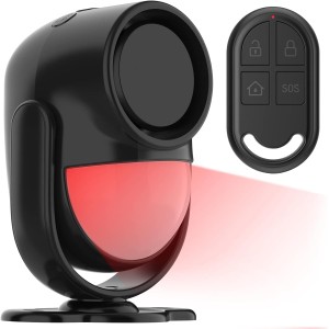 Luckydeer Motion Sensor 125dB Wireless Home Alarm Wireless with Remote Control Siren for Garage Door Window Outdoor (Black)