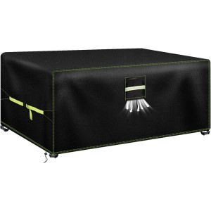 VDISRR Garden Furniture Cover, 280 x 210 x 74 cm, Winterproof and Waterproof Protective Cover for Garden Furniture with Ventilation Window, Robust 600D Oxford Tarpaulin, Perfect Protection for Garden