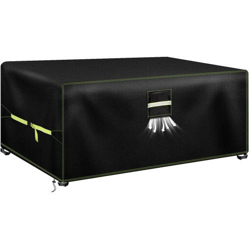 VDISRR Garden Furniture Cover, 280 x 210 x 74 cm, Winterproof and Waterproof Protective Cover for Garden Furniture with Ventilation Window, Robust 600D Oxford Tarpaulin, Perfect Protection for Garden