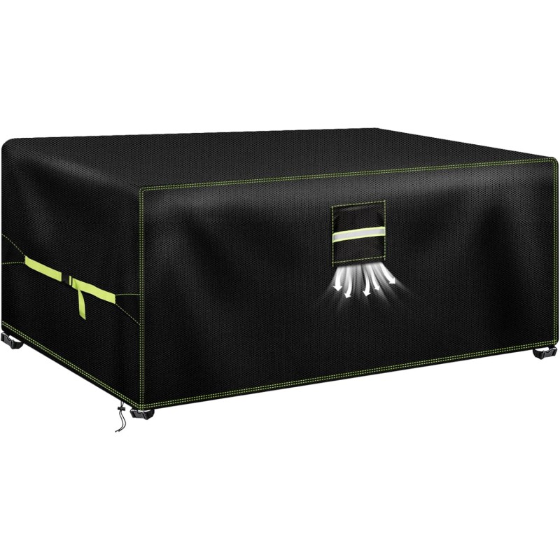 VDISRR Garden Furniture Cover, 280 x 210 x 74 cm, Winterproof and Waterproof Protective Cover for Garden Furniture with Ventilation Window, Robust 600D Oxford Tarpaulin, Perfect Protection for Garden
