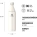 Stanley All Day Slim Stainless Steel Water Bottle 0.6 L - Thermos Flask Cools 6 Hours - 11 Hours Ice-Cooled - BPA-Free - Leak-Proof Water Bottle - Dishwasher Safe - Cream