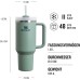 Stanley Quencher H2.0 Flowstate Drinking Bottle with Straw, 1.2 L, Thermal Mug, Cools for 11 Hours, 48 Hours, Ice Cooled, Dishwasher Safe, Thermos Flask, BPA-Free, Stainless Steel Drinking Cup, Shale