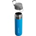 Stanley Quick Flip Water Bottle, Stainless Steel, 0.71 L, Keeps Drinks Cold for 12+ Hours, BPA-Free, Dishwasher-Safe, Push Button Lid, Leak-Proof Thermos Flask, Azure