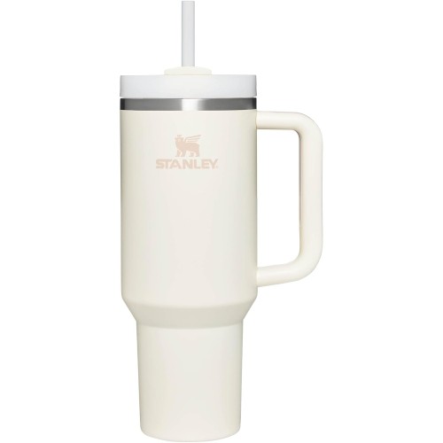 Stanley Quencher H2.0 Flowstate Drinking Bottle with Straw, 1.2 L, Thermal Mug, Cools for 11 Hours, 48 Hours, Ice Cooled, Dishwasher Safe, Thermos Flask, BPA-Free, Stainless Steel Drinking Cup, Cream