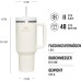 Stanley Quencher H2.0 Flowstate Drinking Bottle with Straw, 1.2 L, Thermal Mug, Cools for 11 Hours, 48 Hours, Ice Cooled, Dishwasher Safe, Thermos Flask, BPA-Free, Stainless Steel Drinking Cup, Cream