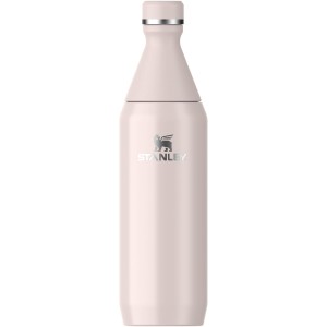 Stanley All Day Slim Stainless Steel Water Bottle, 591 ml, Thermos Flask, Cools for 6 Hours, 11 Hours, Ice-Cooled, BPA-Free, Leak-Proof Water Bottle, Dishwasher Safe, Rose Quartz