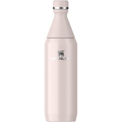 Stanley All Day Slim Stainless Steel Water Bottle, 591 ml, Thermos Flask, Cools for 6 Hours, 11 Hours, Ice-Cooled, BPA-Free, Leak-Proof Water Bottle, Dishwasher Safe, Rose Quartz