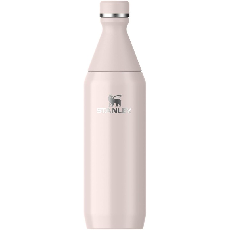 Stanley All Day Slim Stainless Steel Water Bottle, 591 ml, Thermos Flask, Cools for 6 Hours, 11 Hours, Ice-Cooled, BPA-Free, Leak-Proof Water Bottle, Dishwasher Safe, Rose Quartz