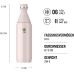 Stanley All Day Slim Stainless Steel Water Bottle, 591 ml, Thermos Flask, Cools for 6 Hours, 11 Hours, Ice-Cooled, BPA-Free, Leak-Proof Water Bottle, Dishwasher Safe, Rose Quartz