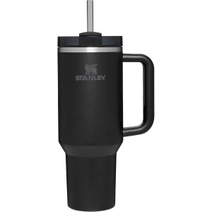 Stanley Quencher H2.0 Flowstate Drinking Bottle with Straw, 1.2 L, Thermal Mug, Cools for 11 Hours, 48 Hours, Ice Cooled, Dishwasher Safe, Thermos Flask, BPA-Free, Stainless Steel Drinking Cup, Black