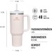 Stanley Quencher H2.0 Flowstate Drinking Bottle with Straw, 1.2 L, Thermal Mug, Cools for 11 Hours, 48 Hours, Ice-Cooled, Dishwasher Safe, Thermos Flask, BPA-Free, Stainless Steel Drinking Cup, Rose