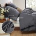 BEDSURE Bed Linen 155 x 220 cm 3-Piece Anthracite, Soft Prewashed Cotton-Like Oeko-Tex Bed Linen Set, Grey, 1 Duvet Cover 155 x 220 cm with Zip and 2 Pillowcases 80 x 80 cm