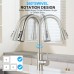 SREWOHS PRO Kitchen Sink Tap with Extendible Shower - High Pressure Kitchen Tap Mixer Tap 360° Rotation, Stainless Steel Flexible Sink Tap for Kitchen, 1 Hole Tap with 4 Spray Functions