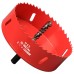 Hole Saw 100 mm, HSS M42 Bi-Metal High-Speed Steel Hole Drill Bit for Wood, Plastic, Drywall and Drywall, Red