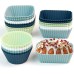 Silicone Muffin Cases Reusable Muffin Mould Baking Moulds – Pack of 24 Cupcake Cases Three Models Rectangular, Square, Circle, BPA-Free Cake Mould Silicone Moulds for Cakes, Cream and Pudding
