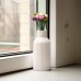 Hanaomaoyi Ceramic Vase for Pampas Grass, 20 cm White Matt Round Modern Design, Boho Vase for Living Room and Bedroom Decoration, Nordic Style