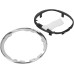 MEZOKUCEL for Fiat 500 Gear Lever Retention Ring and Frame Chrome Silver Ring 71775051 for Fiat 500 500C 2007-2023 Accessories (White+Black)