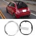 MEZOKUCEL for Fiat 500 Gear Lever Retention Ring and Frame Chrome Silver Ring 71775051 for Fiat 500 500C 2007-2023 Accessories (White+Black)