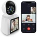 DIDseth Indoor Surveillance Camera with 2.8 Inch Screen, 2K 3MP Camera Indoor Surveillance, 360 Degree WiFi Camera, Two-Way Video, Dog Camera, Pet Camera with App, One Touch Call (White)