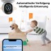 DIDseth Indoor Surveillance Camera with 2.8 Inch Screen, 2K 3MP Camera Indoor Surveillance, 360 Degree WiFi Camera, Two-Way Video, Dog Camera, Pet Camera with App, One Touch Call (White)