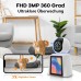 DIDseth Indoor Surveillance Camera with 2.8 Inch Screen, 2K 3MP Camera Indoor Surveillance, 360 Degree WiFi Camera, Two-Way Video, Dog Camera, Pet Camera with App, One Touch Call (White)