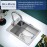 OUGOO 304 Stainless Steel Sink, 35 x 50 cm, Classic Built-in Sink with Holes, Rectangular Kitchen Sink with Strainer Basket Valve and Overflow, 1 Bowl Kitchen Sink for 35 cm Base Cabinet, Brushed