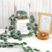 KALIONE Pack of 6 Eucalyptus Garland, Artificial Hanging Plants, Green Eucalyptus Leaves, Artificial Eucalyptus Leaves, Hanging Decoration for Wedding, Table Decoration, Home, Bathroom, Party