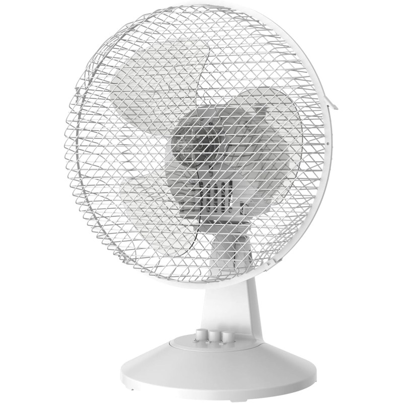 COMFEE CFT23PW00A2 Table Fan 25 W Diameter 23 cm Quiet Fan with 3 Blades, 2 Speed Levels, Oscillation 80°