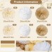SUNBEAUTY Party Decoration Pompoms – Pack of 15 Beige Brown White Tissue Paper Pompoms for Wedding, Table Decoration Birthday, Baby Shower Decoration, Prom, Festival, Christmas, Carnival